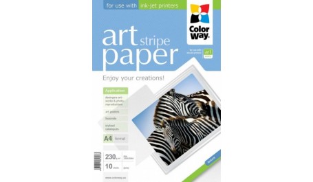Dekoratyvinis popierius ColorWay linijos, A4, 230g, blizgus (10)  0710-610