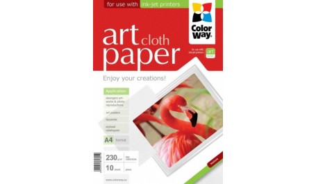Dekoratyvinis popierius ColorWay audinys, A4, 230g, blizgus (10)  0710-611