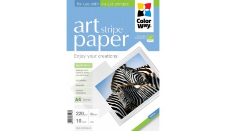 Dekoratyvinis popierius ColorWay linijos, A4, 220g, matinis (10)  0710-600