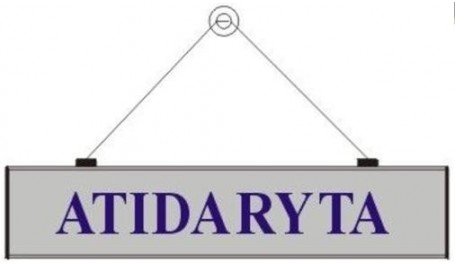 Informacinė lentelė 10.1 Atidaryta-uždaryta, pakabinama, 62mm x 300mm  0616-139