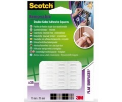 Lipnūs montavimo kvadratėliai Scotch®, 17mmx17mm, dvipusiai, skaidrūs, lygiems paviršiams (35)  1114