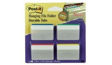 Indeksai 3M, Post-it, 50.8x38mm, spalvoti, plastikiniai, lenkti, kartotekiniams vokams (4x6)  0718-0