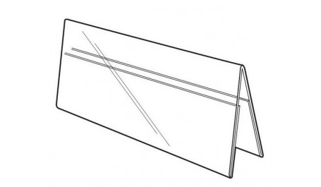 Stalo kortelė 150/75x210 mm, A5, dvipusė, skaidri, akrilas 2 mm (palapinė)  0614-053