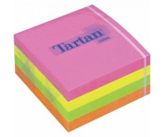 Lipnių lapelių Tartan 76x76mm spalvotas kubas, (400)  0717-338