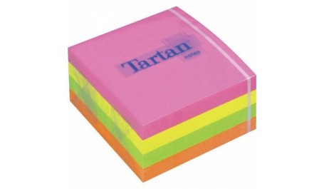 Lipnių lapelių Tartan 76x76mm spalvotas kubas, (400)  0717-338