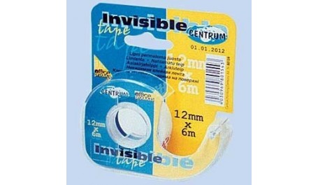 Lipni juostelė Centrum, 12mmx6m, nematoma, su laikikliu  1114-252