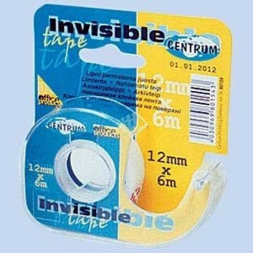 Lipni juostelė Centrum, 12mmx6m, nematoma, su laikikliu  1114-252
