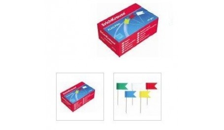 Smeigtukai kamštinei lentai, vėliavėlės (50)  0612-002