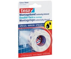 Lipni juostelė Tesa, 19mmx1,5m, dvipusė, veidrodžiams, atspari drėgmei  1114-203