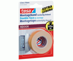 Lipni juostelė Tesa, 19mmx1,5m, dvipusė, vidaus darbams, ypač stipri  1114-204