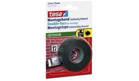 Lipni juostelė Tesa, 19mmx1,5m, dvipusė, lauko darbams  1114-205