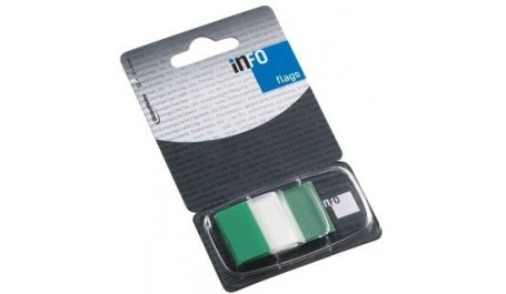 Indeksai Global Notes, 25x43mm, žali, plastikiniai (1x50)  0718-204