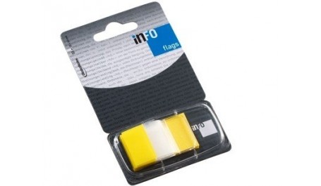 Indeksai Global Notes, 25x43mm, geltoni, plastikiniai (1x50)  0718-203