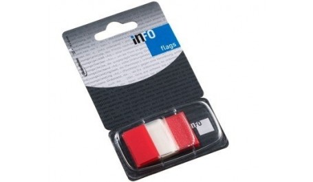 Indeksai Global Notes, 25x43mm, raudoni, plastikiniai (1x50)  0718-202