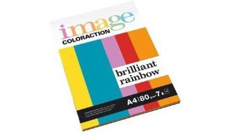 Spalvotas popierius Image Coloraction A4, 80g, 7 ryškios spalvos (70)  0702-405