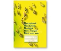 Sąsiuvinis, natų SMLT, A4/12, minkštas, spalvotas viršelis  0722-017