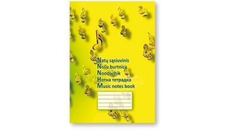 Sąsiuvinis, natų SMLT, A5/12, minkštas, spalvotas viršelis  0722-012