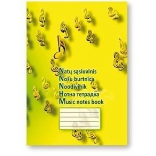 Sąsiuvinis, natų SMLT, A5/12, minkštas, spalvotas viršelis  0722-012