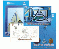 Popierius braižybai SMLT, A3, 160 g, albumas, klijuotas, (10)  0708-005