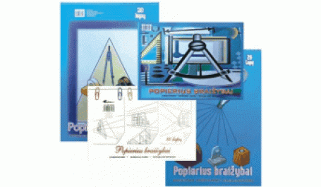 Popierius braižybai SMLT, A3, 160 g, albumas, klijuotas, (10)  0708-005