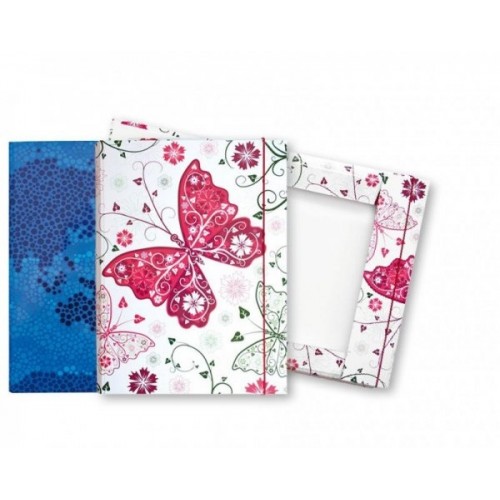 Aplankas sąsiuviniams SMLT, su guma, A5, kartoninis, spalvotas  0821-101