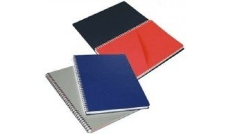 Sąsiuvinis su spirale SMLT, A4/96, langeliais, kietas viršelis, su skirtukais ir kišene  0722-301