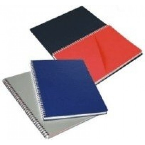 Sąsiuvinis su spirale SMLT, A4/96, langeliais, kietas viršelis, su skirtukais ir kišene  0722-301