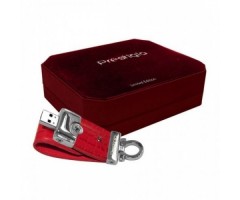 USB raktas Prestigio 4GB, oda, raudonas  1616-012