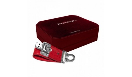 USB raktas Prestigio 4GB, oda, raudonas  1616-012