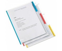 Aplankas L Esselte, A4, 150 mikr., su spalvotais skirtukais (6)  0812-202