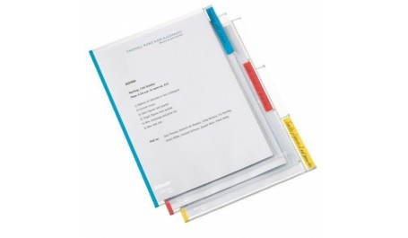 Aplankas L Esselte, A4, 150 mikr., su spalvotais skirtukais (6)  0812-202