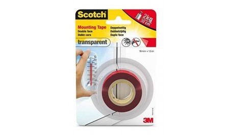 Lipni juostelė Scotch® Transparent, 19mmx1,5m, dvipusė, lauko ir vidaus darbams  1114-123