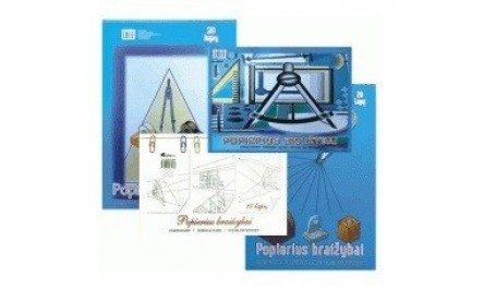 Popierius braižybai SMLT, A4, 160 g, albumas, klijuotas, (10)  0708-006