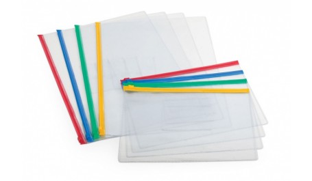 Aplankas Forpus, A4, su įvairių spalvų užtrauktuku, skaidrus  0819-001