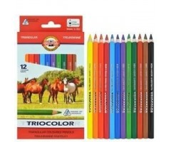 Spalvoti pieštukai tribriauniai KOH-I-NOOR Triocolor Jumbo, ø5,6mm (12)  1301-211