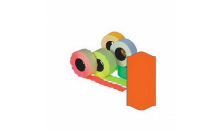 Kainų etiketės 26x12mm, oranžinės, 5vnt.