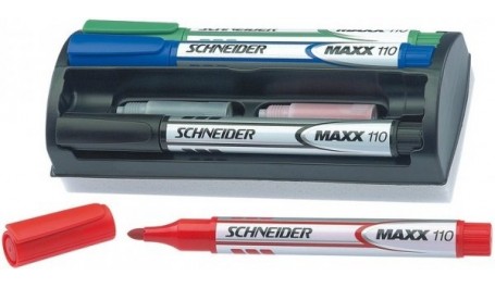 Žymeklių baltai lentai rinkinys Schneider Maxx Eco 110, 1-3 mm, apvali galvutė, 4 spalvos  1215-205
