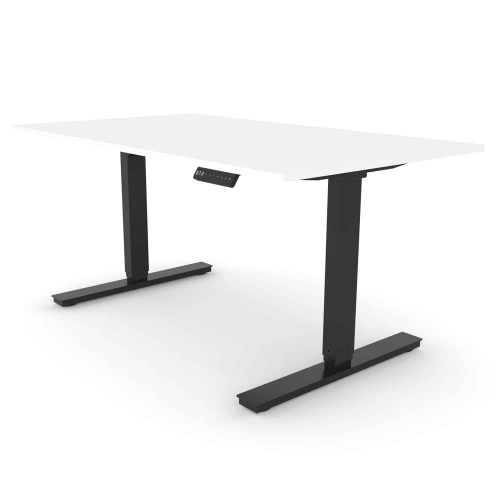 Reguliuojamo aukščio stalas Stok-Sėsk elektrinis, 2-sekcijų Juodu Rėmu,  Stalviršis 1200x750x25mm