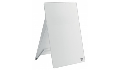 Stiklinė balta lentelė Nobo užrašams 22x30cm, pastatoma su prispaudėju dokumentams