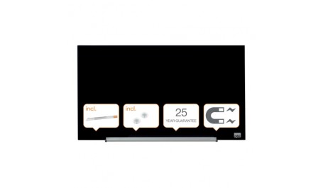 Stiklinė JUODA magnetinė lenta Glass Nobo Widescreen 31