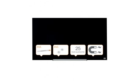 Stiklinė JUODA magnetinė lenta Glass Nobo Widescreen 45