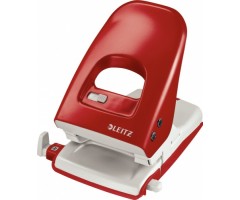 Skylmuša Leitz 5138, raudonas, iki 40 lapų, metalinis