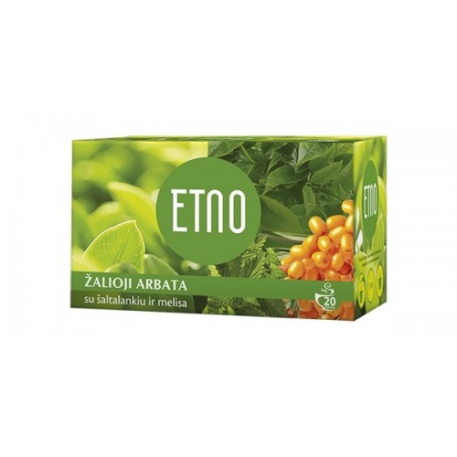 ETNO Žalioji arbata su šaltalankiu ir melisa 40g (2g x 20 vnt.)