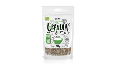 GRANOLA Žalioji ekologiški traškūs dribsniai 200g PL-EKO-03