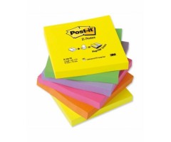 Lipnūs lapeliai 3M, Post-it, Z-Notes, 76x76mm, spalvoti, neoniniai (6x100)  0717-061
