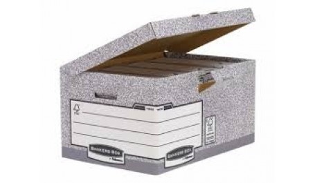 Archyvinė dėžė Fellowes, 390x310x560mm, pilka, ekologiška, atverčiamas dangtis  0830-108