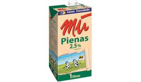 Pienas MŪ, be laktozės, 2.5, 1l  (12vnt.)