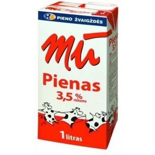 Pienas MŪ, natūralus, 3.5, 1l  (12vnt.)