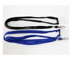 Kaklajuostė su metaliniu karabinu 10x900mm, juoda,10 vnt.