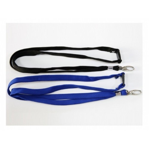 Kaklajuostė su metaliniu karabinu 10x900mm, juoda,10 vnt.